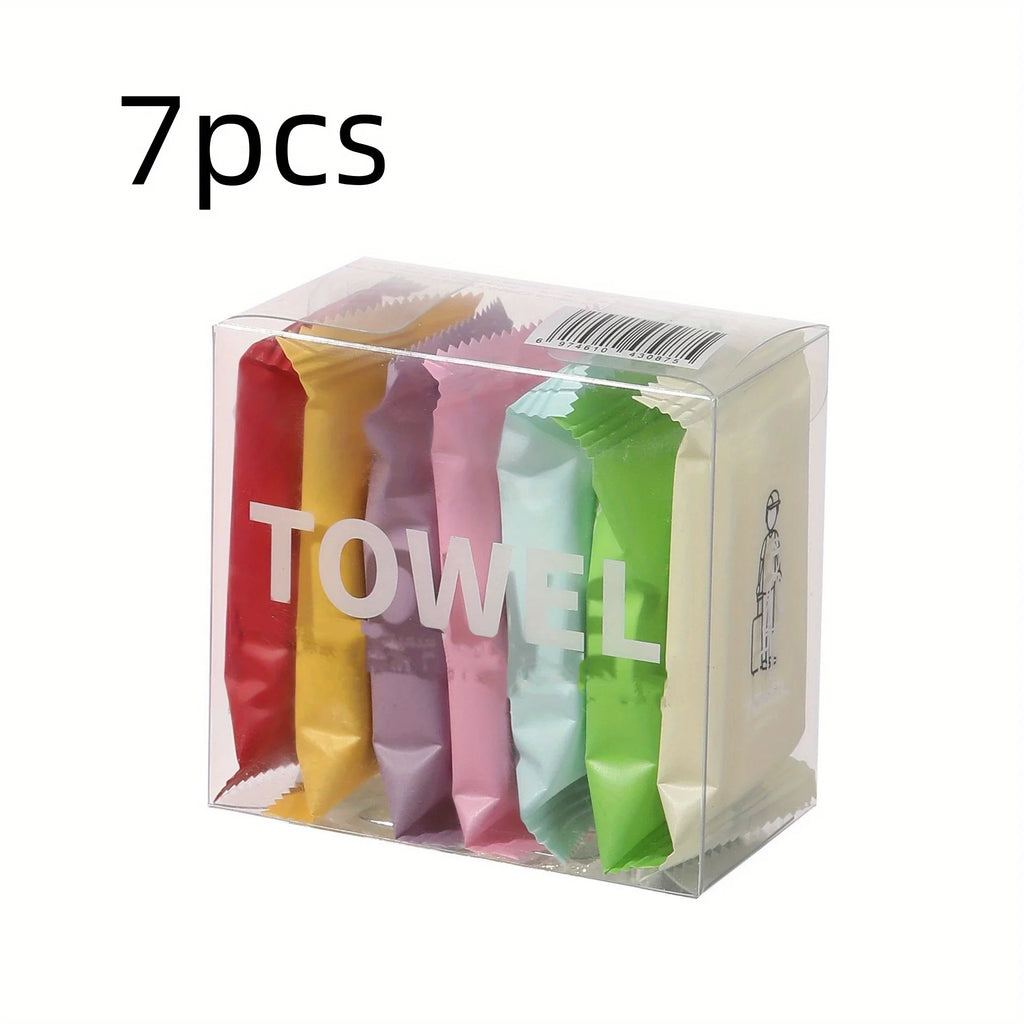 Toalhas Comprimidas 7/14 unidades, Toalha de Rosto Comprimida Descartável para Viagem, Toalhitas Húmidas de Limpeza Espessas Portáteis para o Dia a Dia e Passeios