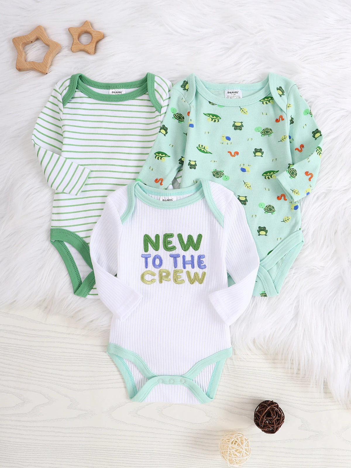 Baby Boy Onesie 3PCS New Style Baby Boy Clothes Spring/Autumn Long-Sleeved Onesie Cotton Fabric Suitable for 0-9 Months