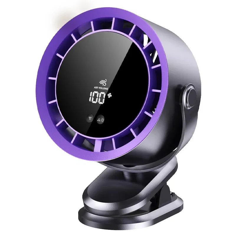 A little expert in life 100-Speed Desk Fan Clamp Fan LED Display Office Home Charge Wall-Mounted Hand-Free Fan