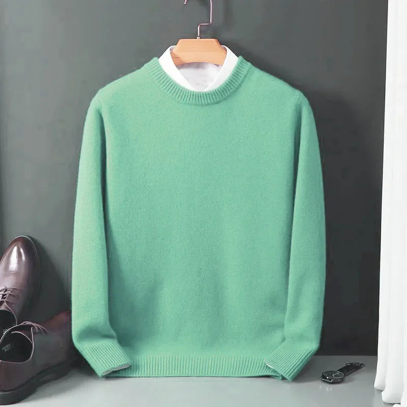 Hot Sale Cashmere Men's Sweater O-Neck Knitted Jumpers Long Sleeve Male Pullover  Soft Warm Woolen Fashion Clothing Big Size