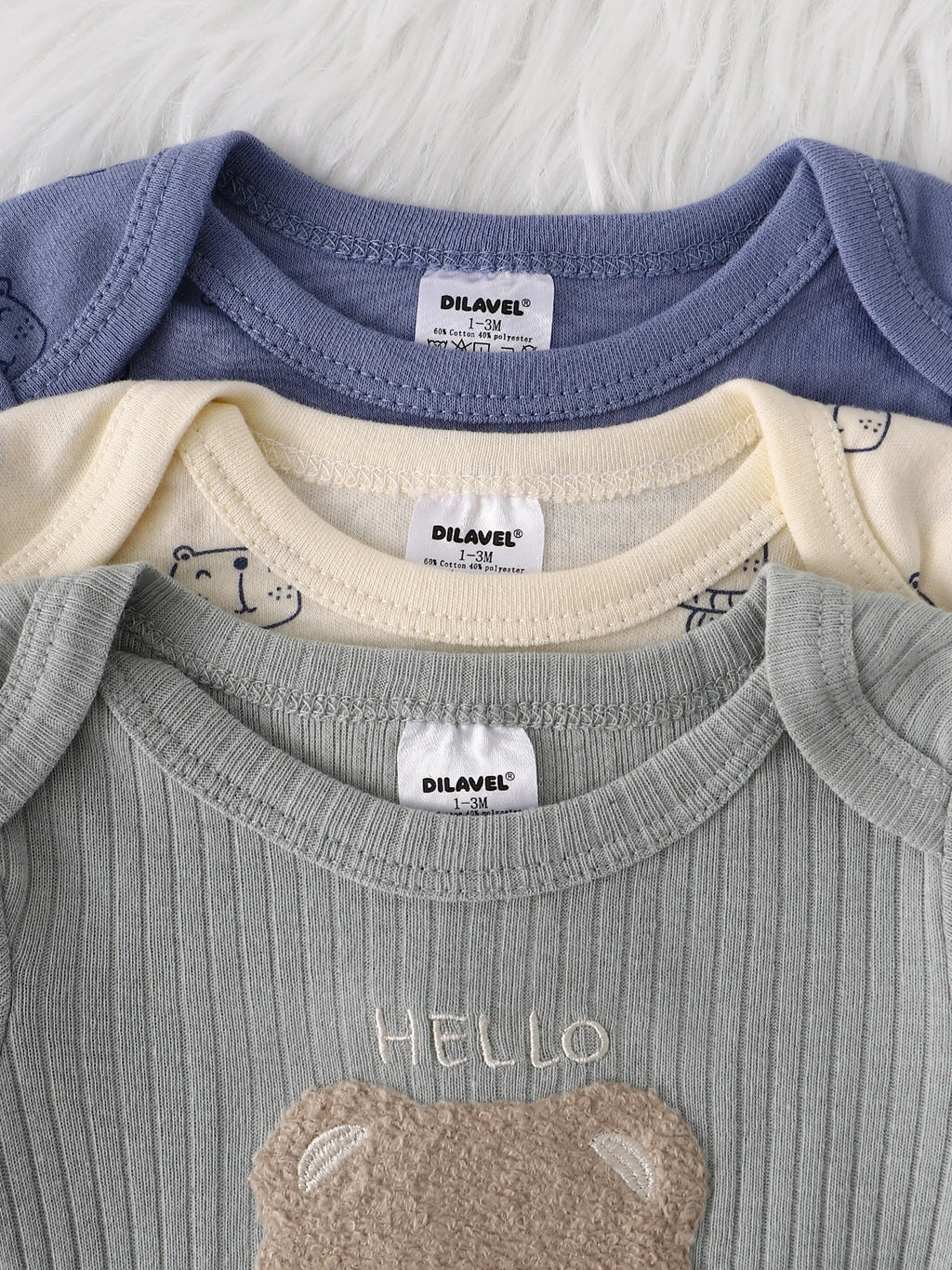 Baby Boy Onesie 3PCS New Style Baby Boy Clothes Spring/Autumn Long-Sleeved Onesie Cotton Fabric Suitable for 0-9 Months
