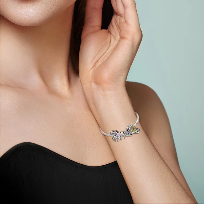 New Original Charm Beads 925 Sterling Silver Butterfly Hot Air Balloon Dangle For Bracelet Women Girl Fine DIY Jewelry Gift