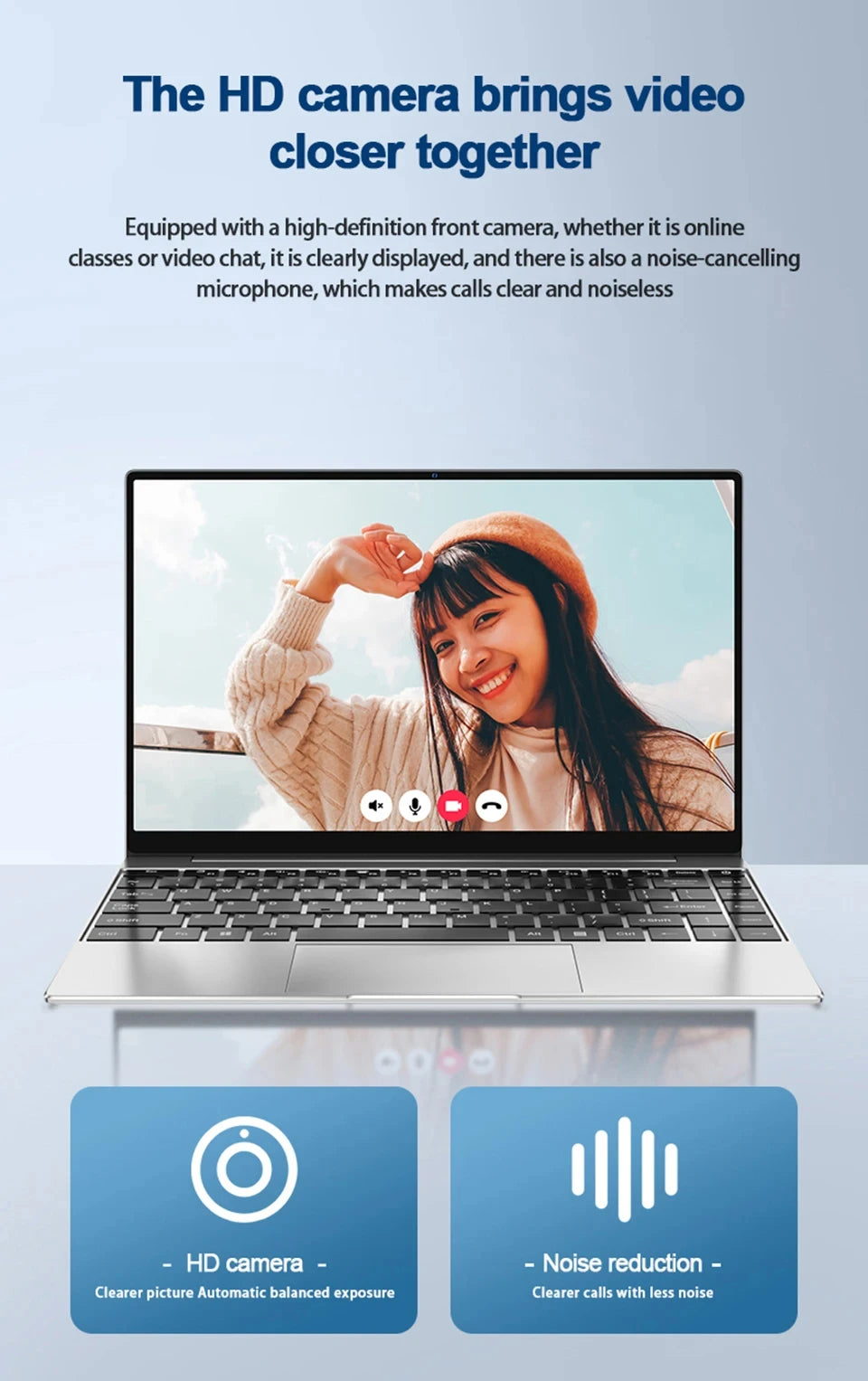 Intel N150 14.1" Gaming Laptop Windows 11 16GB RAM 1/2TB M.2 SSD Laptops 4K HD Desktop Office School Study Notebook Computer PC