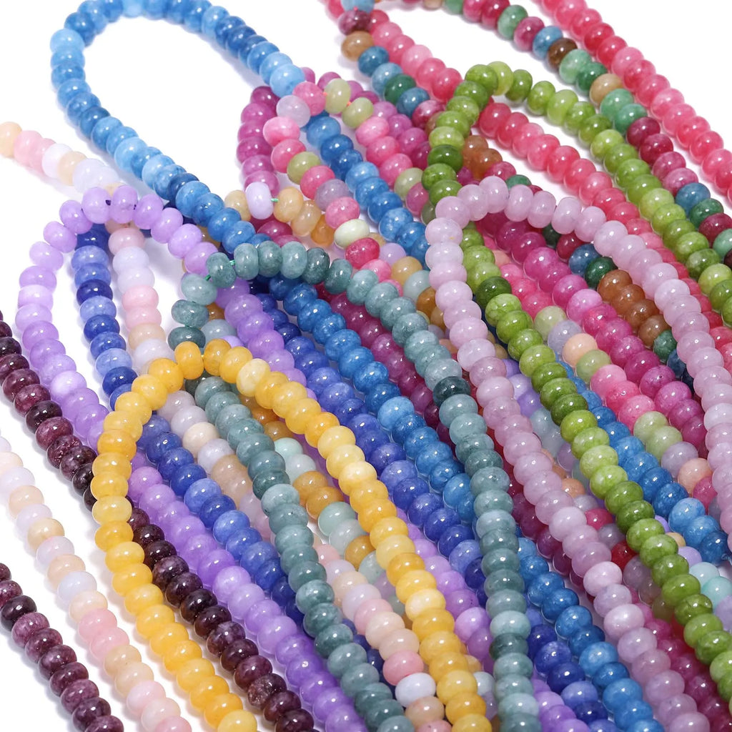 4x6mm Abacus Shape Jade Stone Beads Multicolor Mixed Spacer Beads for Jewelry Making Handmade DIY Bracelet Necklace Pendant