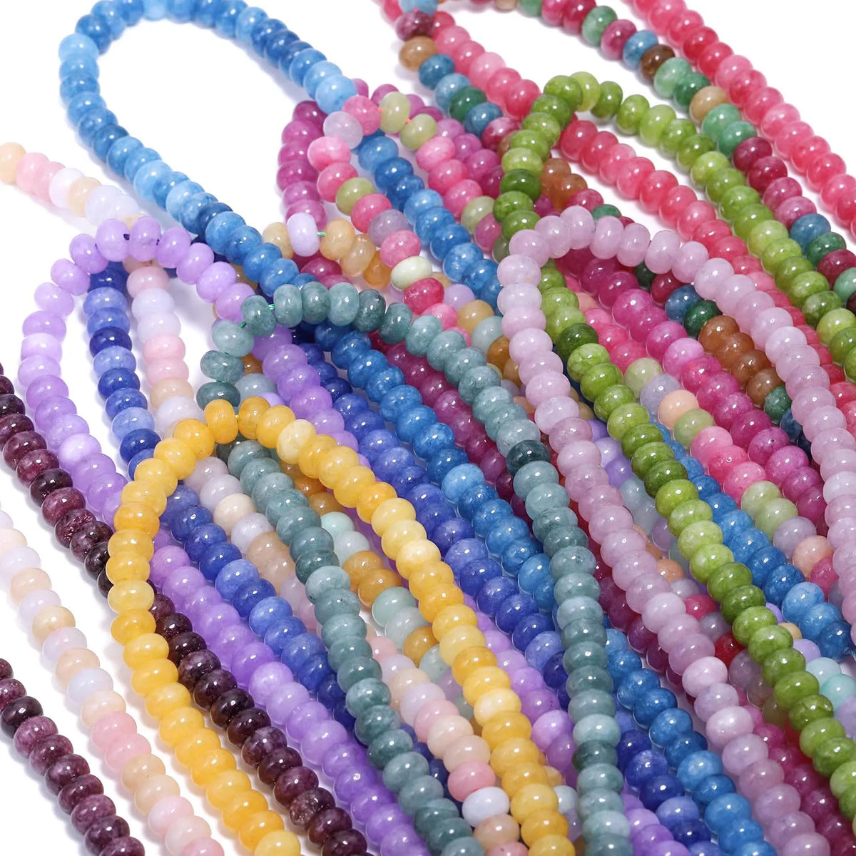 4x6mm Abacus Shape Jade Stone Beads Multicolor Mixed Spacer Beads for Jewelry Making Handmade DIY Bracelet Necklace Pendant
