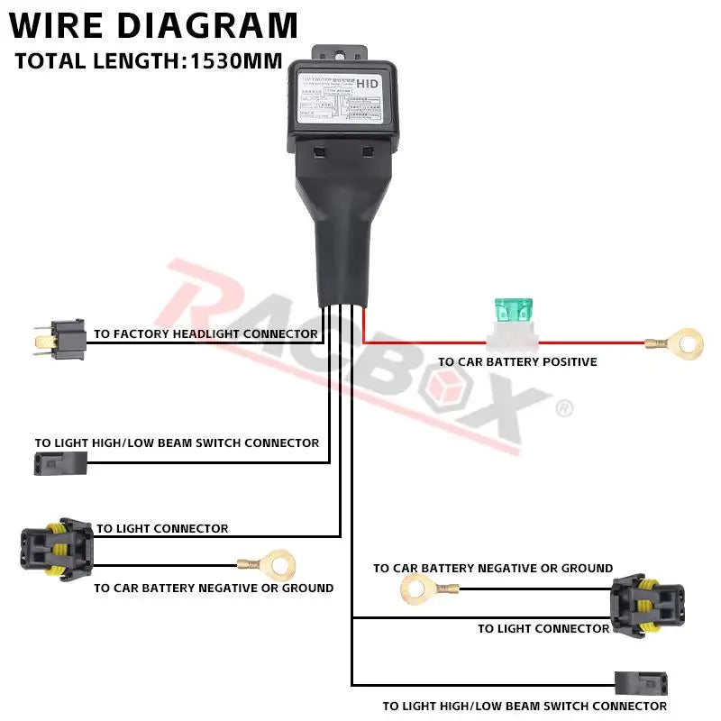 Car H4 HID LED Light Wiring Relay Harness Kits 12V High Low Beam 1 Lead 2 Lamp Wire LED Head Fog Light Bulb Cable Plug & Play
