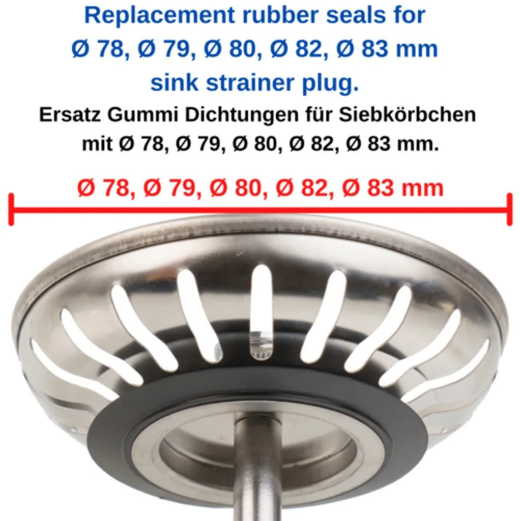 5pcs Rubber Seal Washer Gasket Basket Strainer Plug For 78 79 80 82 83mm Kitchen Sink Strainer Drain Basket Strainer Washers