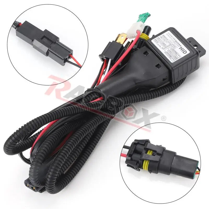 Car H4 HID LED Light Wiring Relay Harness Kits 12V High Low Beam 1 Lead 2 Lamp Wire LED Head Fog Light Bulb Cable Plug & Play