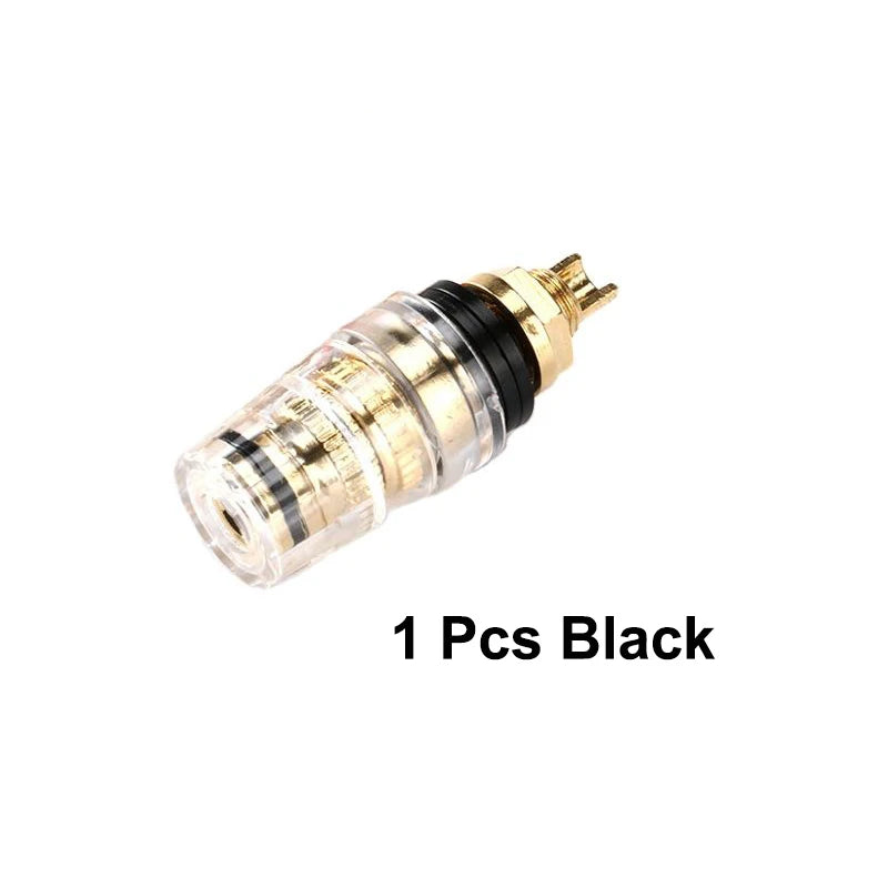 8MM Pure copper gold-plated transparent crystal banana socket speaker amplifier binding post audio speaker wire fixed terminal