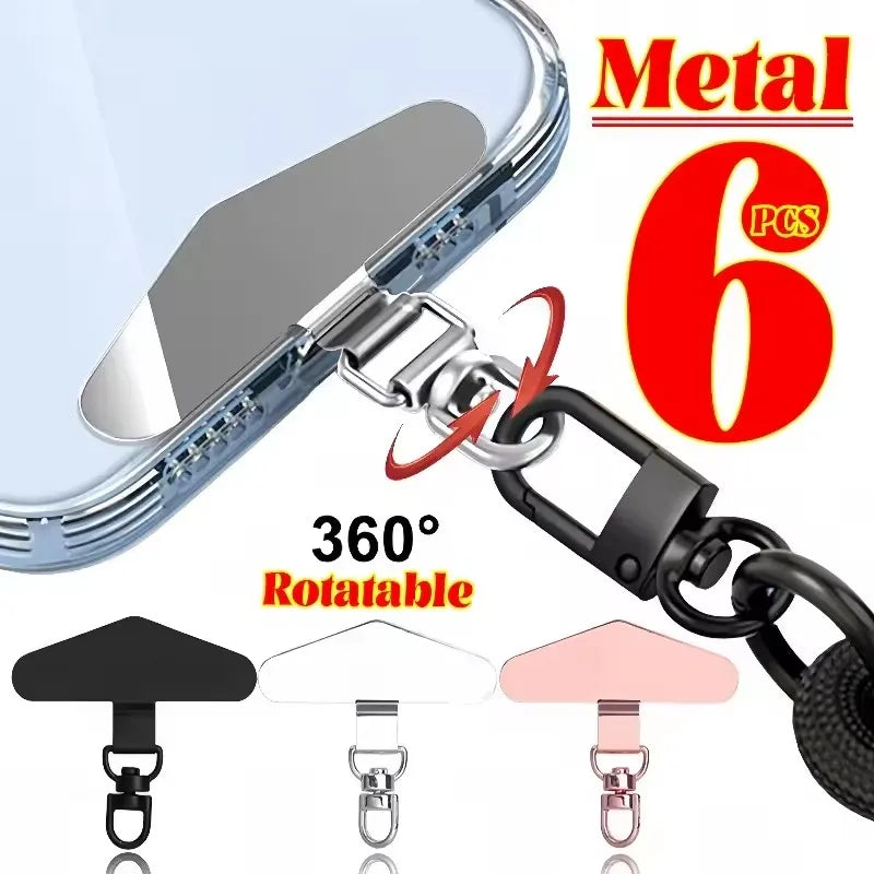 360° Rotation Metal Steel Phone Tether DYM Cell Phone Lanyard Patch Gasket Universal Cellphone Lanyard Safety Connecter Piece