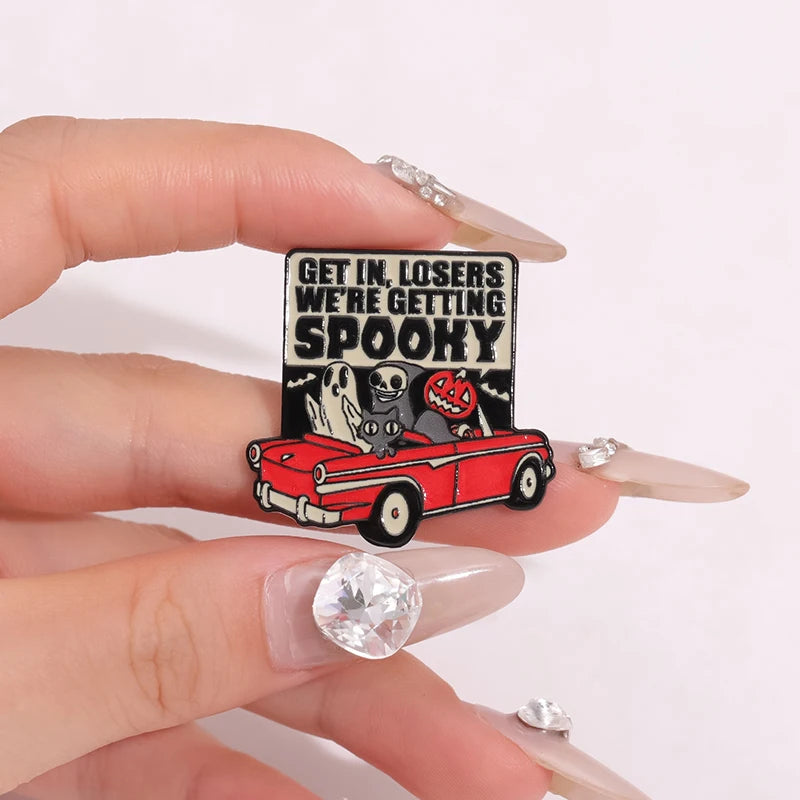 Cartoon Cool Sports Car Lapel Pin Science Fiction Film Badges Brooches For Clothing Cool Men Women Enamel Fashion Accessories