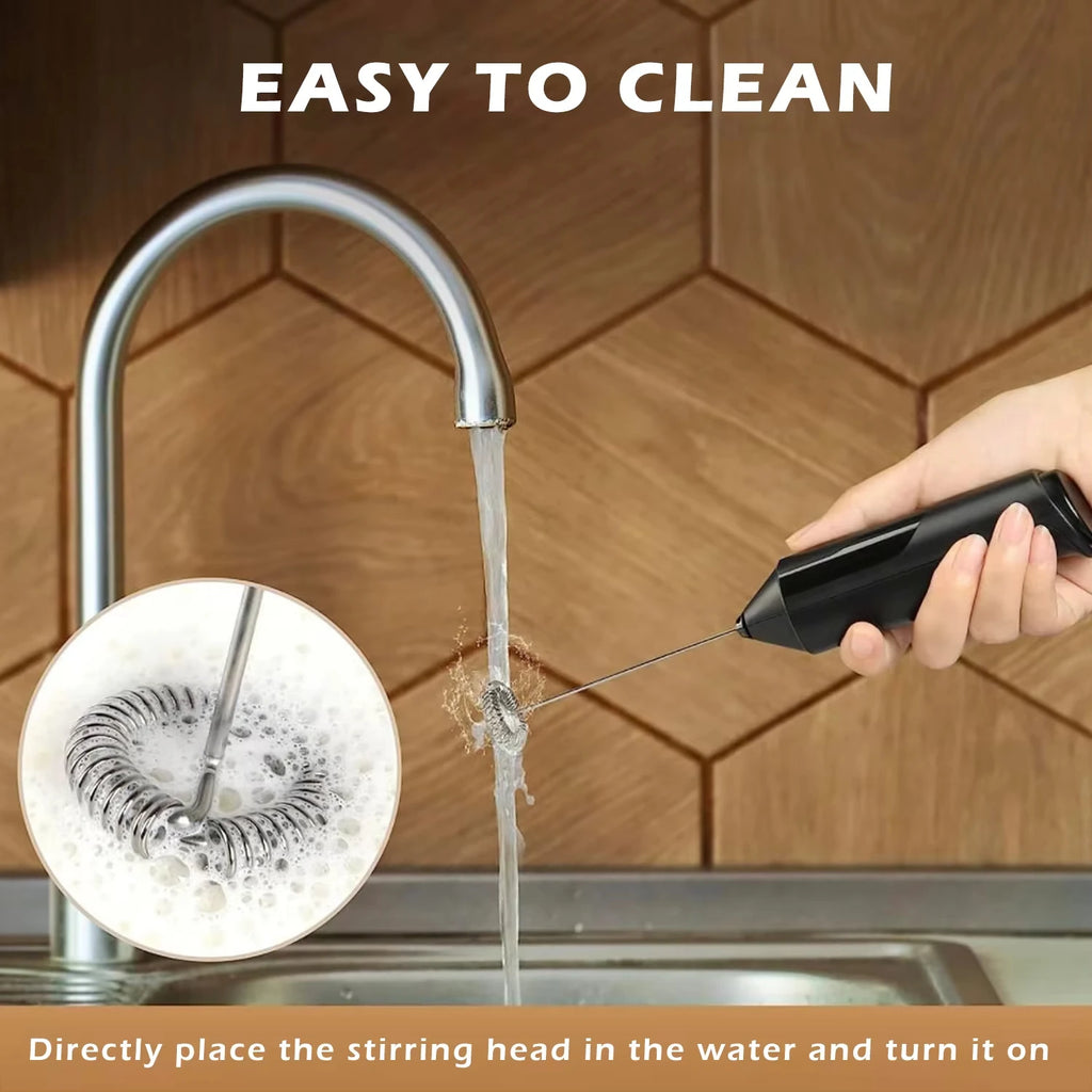 Hand-Held Electric Milk Foam Maker Coffee Mixer Kitchen Strong Egg Beater Mixer Battery AA Powered