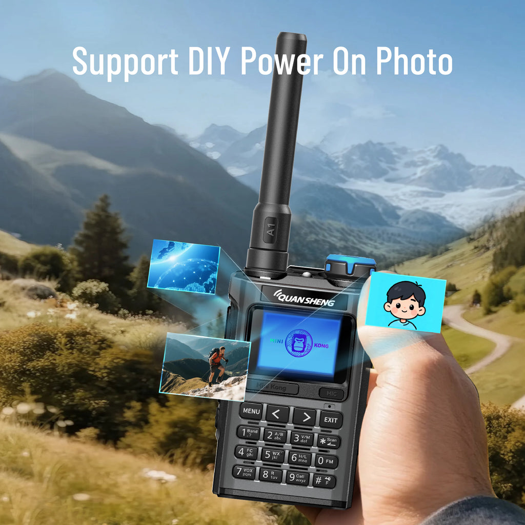 Quansheng UV-K1 Mini Walkie Talkie AM/FM Multi-Band Wireless Copy Frequency Long Range Type-C Charger For Camping UVK5 K6