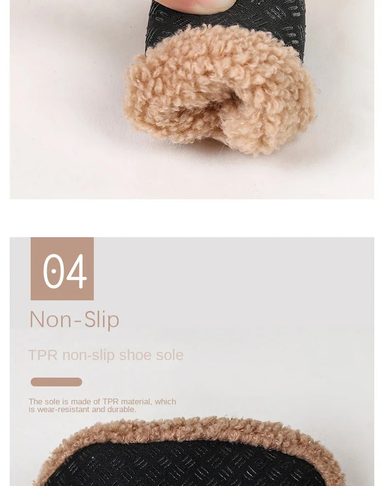 Autumn Winter Warm Baby Slippers Toddler Plush Floor Sock Shoes Boys Girls Soft Anti-slip Walking Shoes Indoor Home Kids Socks