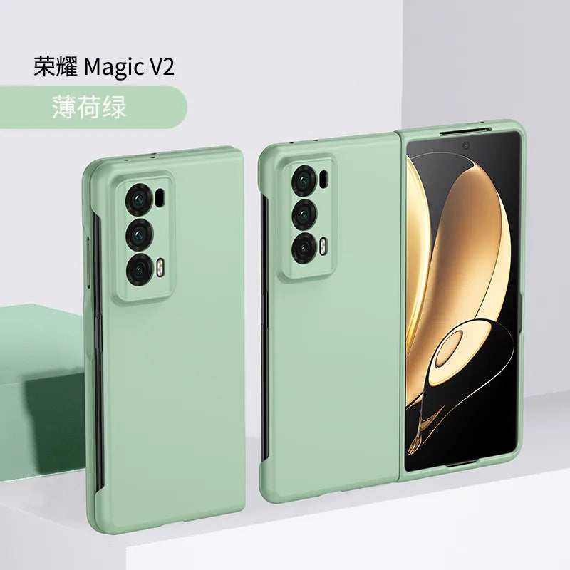PC Hard Shell Phone Case For Honor Magic V2 Solid Color Protective Cover