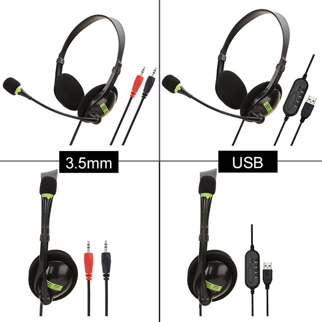 Gaming Headset Over Ear  Mounted Wired Headphones with Mic 30mm Driver Adjustable Headband for Laptop Computer PC With Mic