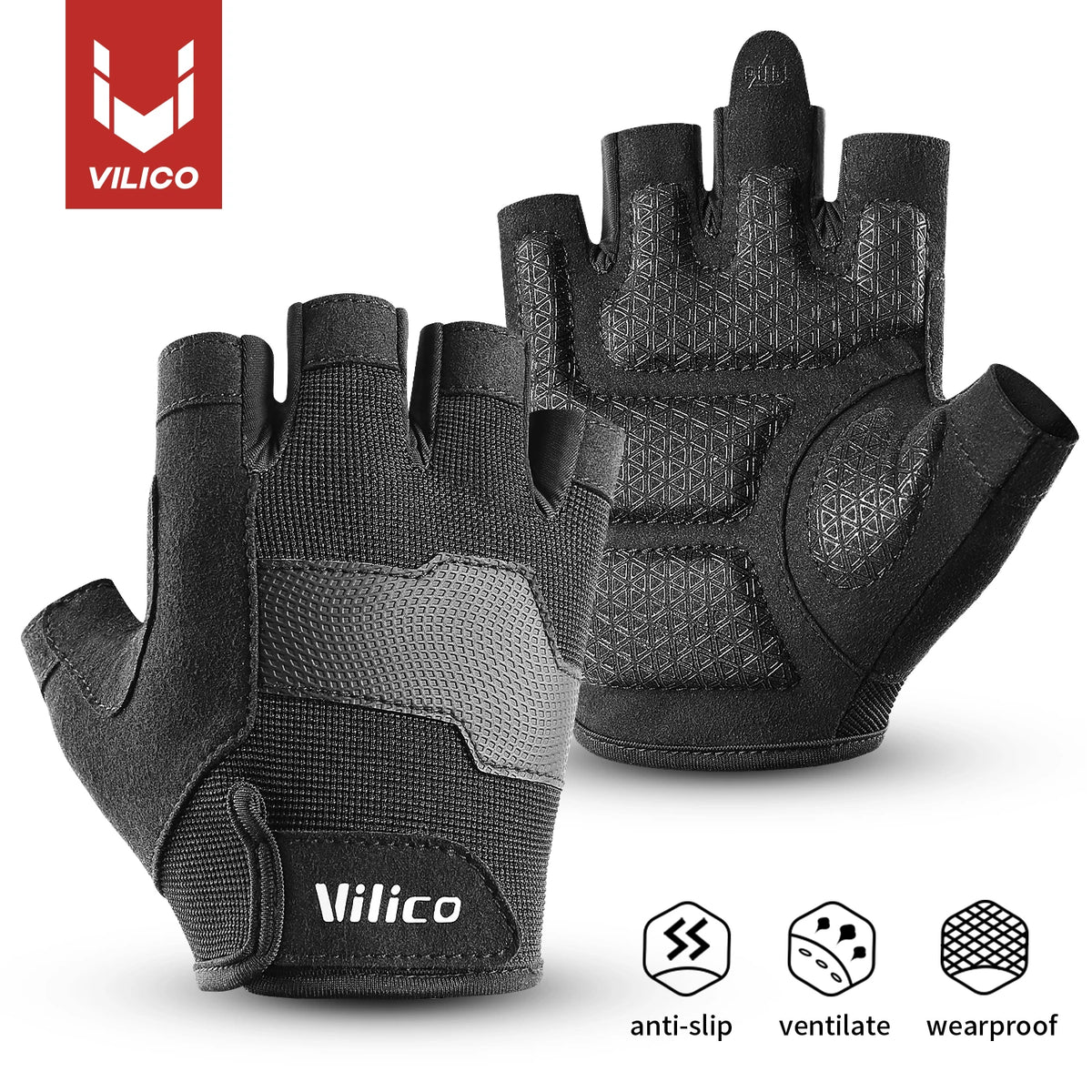 Half Finger Gloves Gym Fitness Anti-Slip Women Men Gel Pad Gloves Gym Cycling Fingerless Gloves Bicycle Accessories