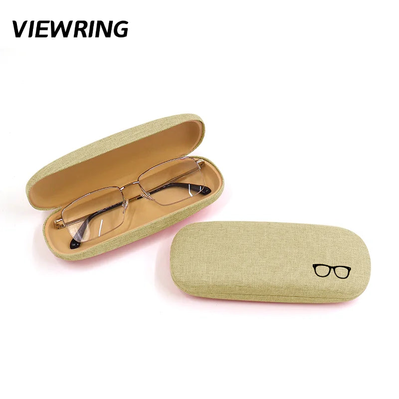Viewring Linen Solid Color Glasses Case Hard Shell Anti Pressure Eyeglasses Portable Men's And Women's Sunglasses Storage Box