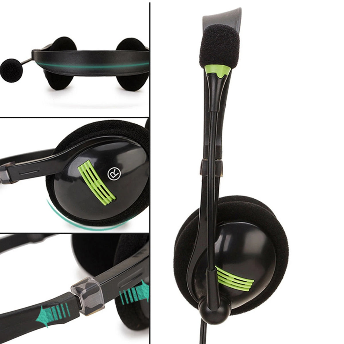 Gaming Headset Over Ear  Mounted Wired Headphones with Mic 30mm Driver Adjustable Headband for Laptop Computer PC With Mic