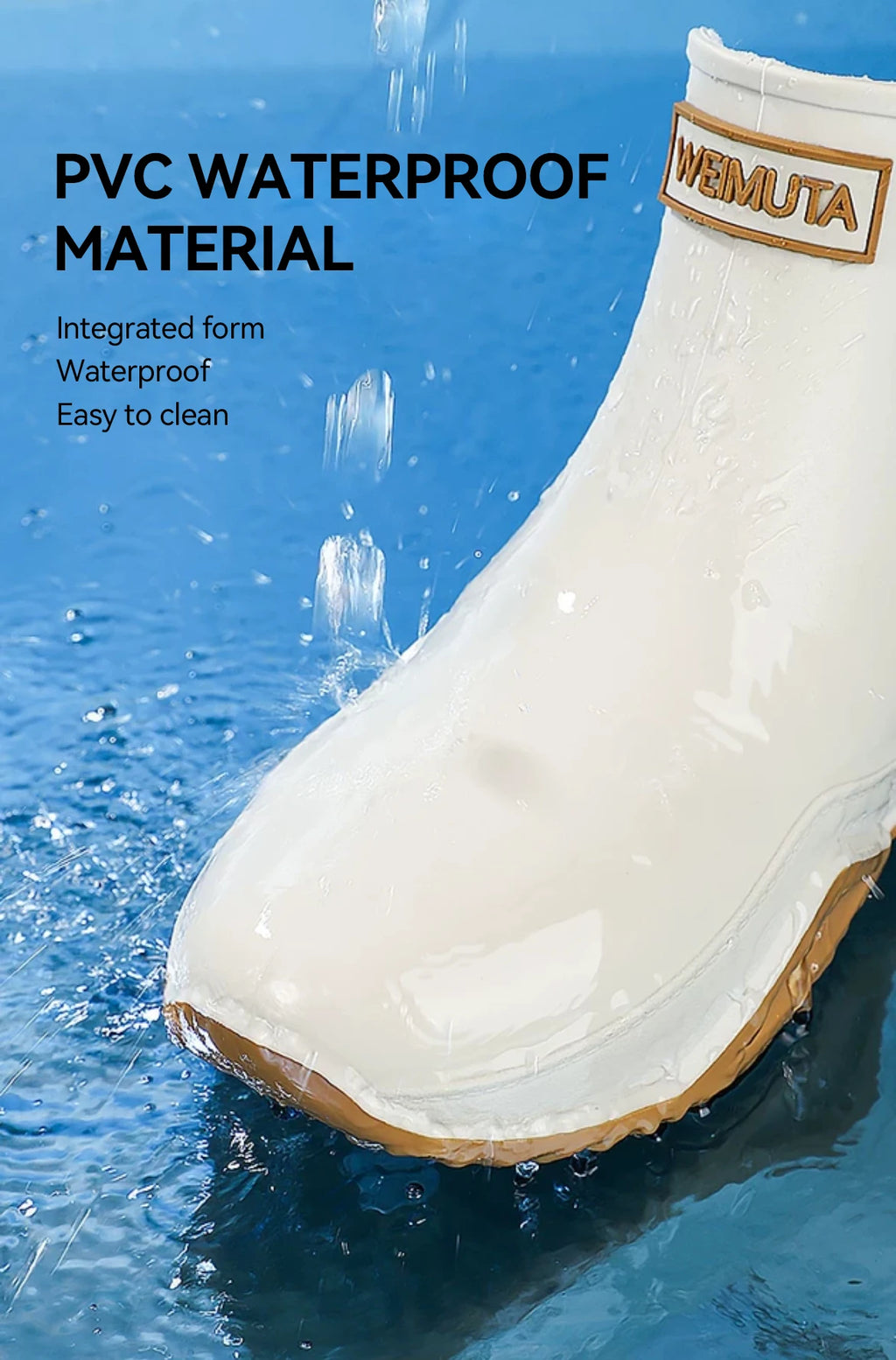 Fashionable Men & Women’s Ankle Rain Boots Anti-Slip Waterproof Shoes Work Boots Suitable For Summer & Winter Rainy & Snowy Day