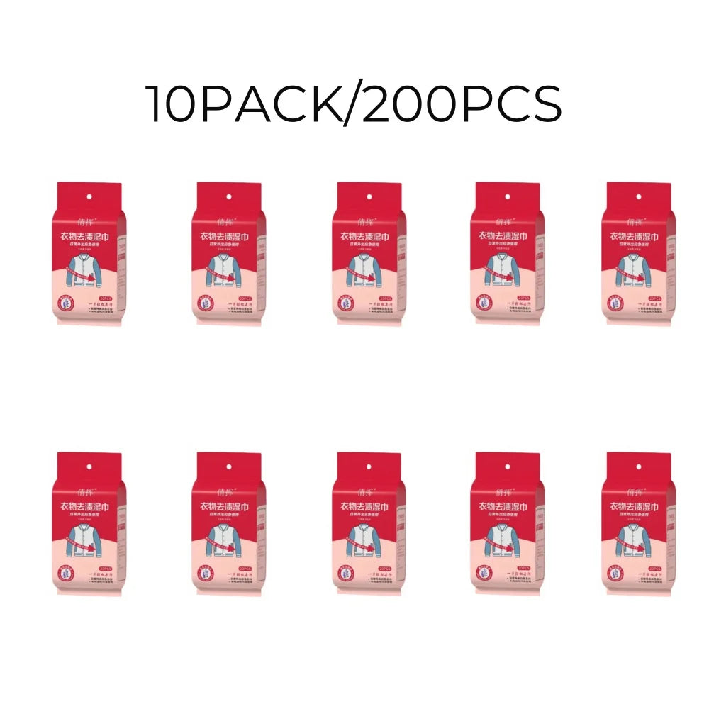 20pcs/bags Stain Removal Wet Wipes Multi Functional Non Washing For Down Cotton Leather Jacket Clothing Stain Removing Wet Wipes