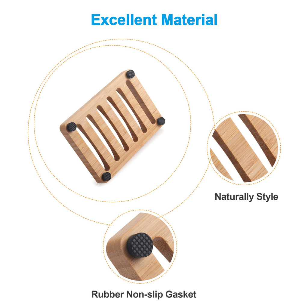 Bamboo Case Tray Wooden Prevent Mildew Drain Soap Box Natural Bamboo Dishes Bath Soap Holder Container Bathroom Washroom Tools