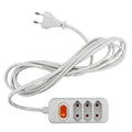 3-Way European Plug Power Strip 2 prong plug Multiple Socket with 2m Extension Cable Euro Outlet Power Adapter for TV computer