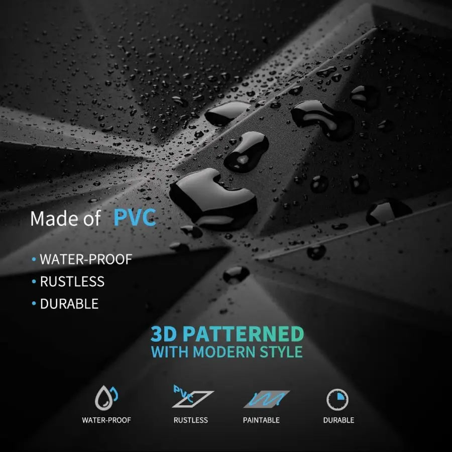 (pack of 12)Decorative 3D wall panel with diamond design, 30.48 cm x 30.48 cm
