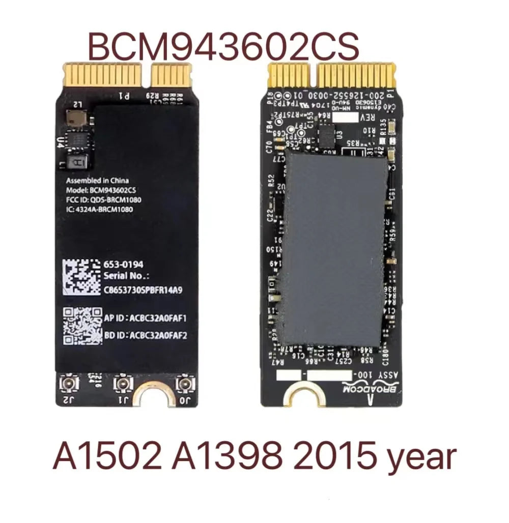 Original Wifi Airport Card For Macbook Pro Retina 13" 15" A1398 A1425 A1502 BCM943602CS Wifi Card 2012 2013 2014 2015 Years