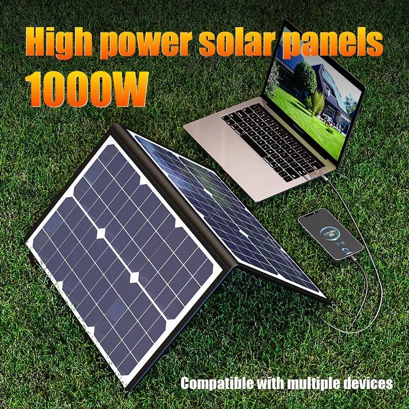 1000W Portable Foldable Solar Panel Kit Complete Solar Power Station 18V Generator Charger for Car Boat Caravan Camping Outdoor