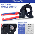 Cable Cutter/Wire Plier/Wire Cutter/Cable Cutting Pliers - Manual Ratchet-type Special-purpose Cable Cutter YEC-60D Max 500mm²
