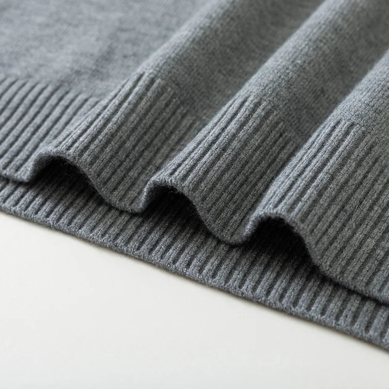 New Sweatwear Men's Half Neck Basic Solid Color Sweaters Round Neck Elastic Pullovers Warm Autumn Knitted Oversized Sweater Men