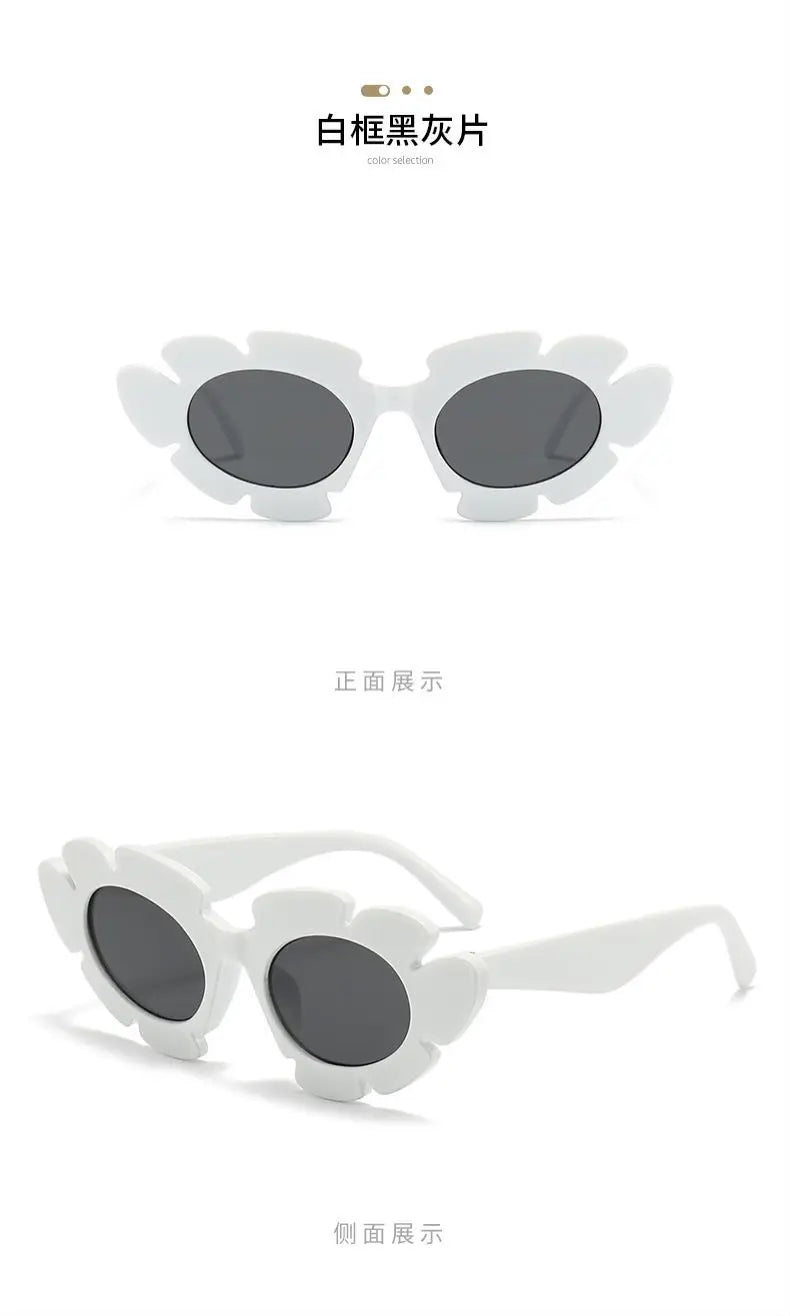 Fashion Cat Eye Candy Colors Sunglasses Women Retro Brand Designer Flower Shape