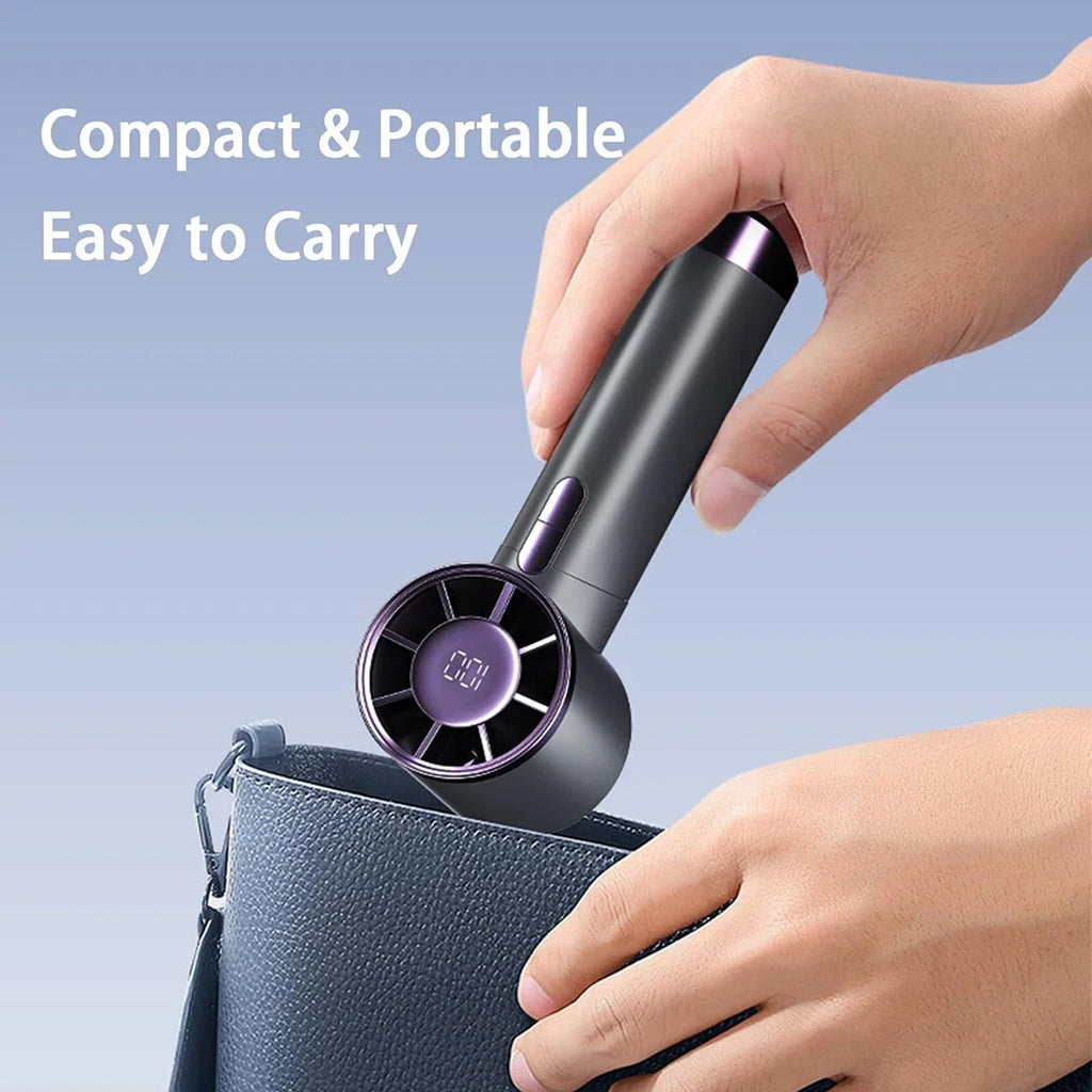 NEW Portable 5 Speeds Adjustable 1-100 Speeds High Speed Fans Super Powerful Air Duster Rechargeable Mini Usb Handheld Turbo Fan