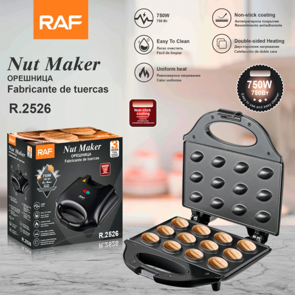 Electric Walnut Cake Waffle Maker With Nuts 12 Holes Cooking Kitchen Biscuits Making for Baking Business Nuts Waffle
