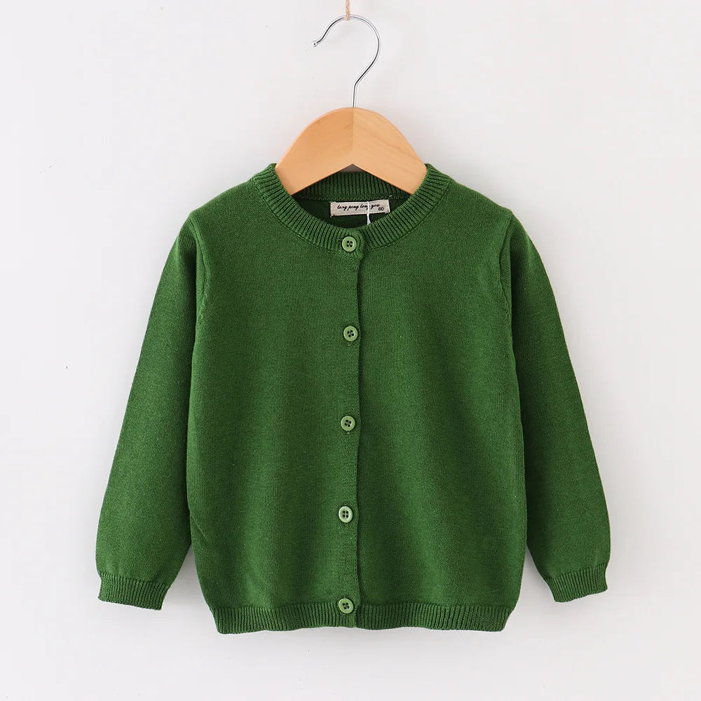 Autumn Girls Clothes Baby Casual Cardigan Solid Open Stitch Boys Soft Coats Children Sweaters Toddler Knit Jackets Full Sleeve