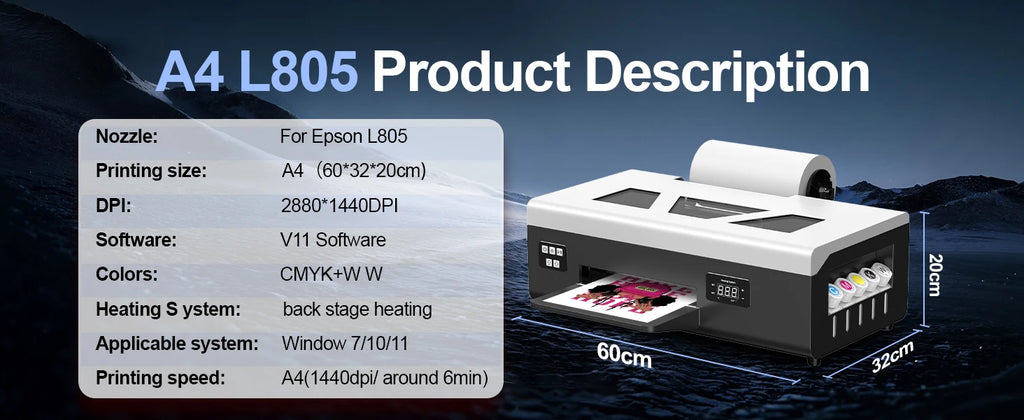 A4 DTF Printer Impresora A4 L800 DTF Printer Direct Film Printer Textile Fabric T-shirt Printing Machine for All Textile Fabric