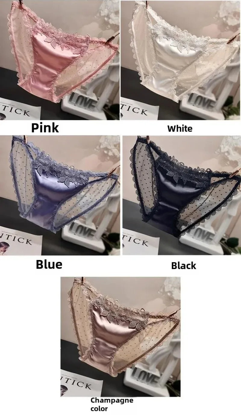 Women's Underwear Sexy Fashionable Satin Lace Thangka Embroidered Transparent Enticing Women's Underwear