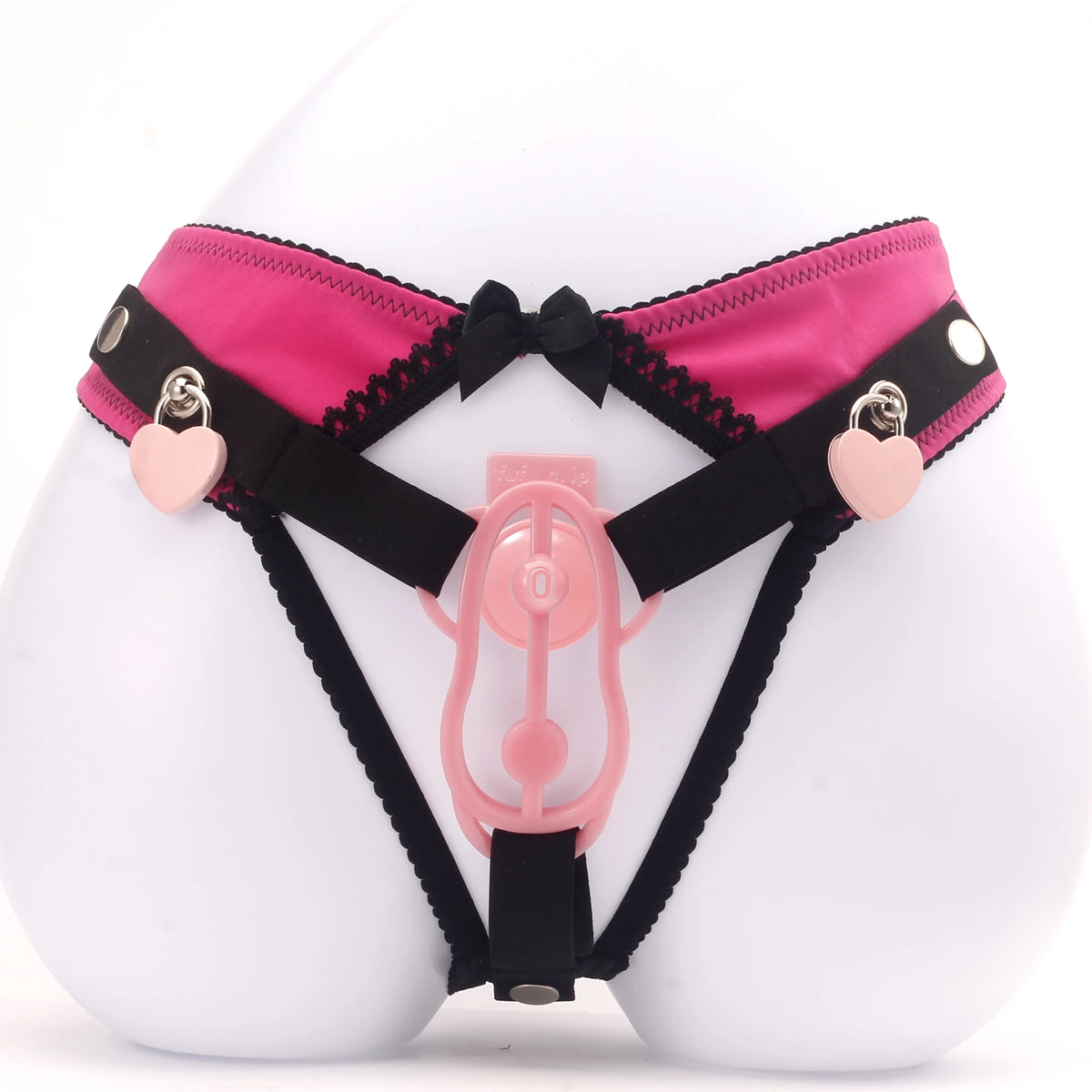Sissy Training Pink ADJUSTABLE G-STRING For Fufu Clip, Chastiry Panties, Anti-Falling Harness for Male Chastity Cage