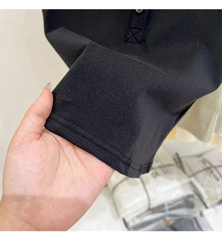 Women T Shirt Button T-Shirt Woman Clothes Tops Cotton Slim Tshirt Female Short Sleeve Top Summer Tee Sexy Canale Y2k