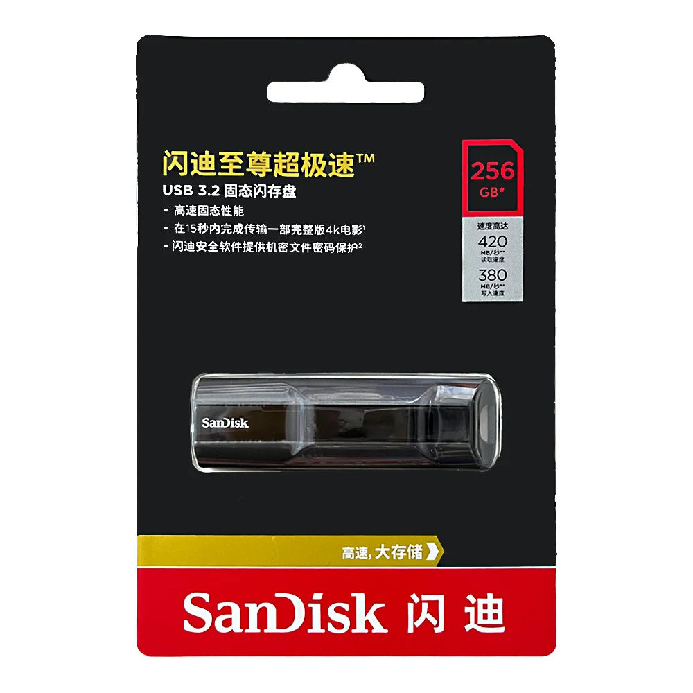 SanDisk Extreme PRO USB 3.2 Solid State Flash Drive 128GB 256GB 512GB 1TB USB 3.2 Gen 1 SDCZ880 Blazing-fast Performance U Disk