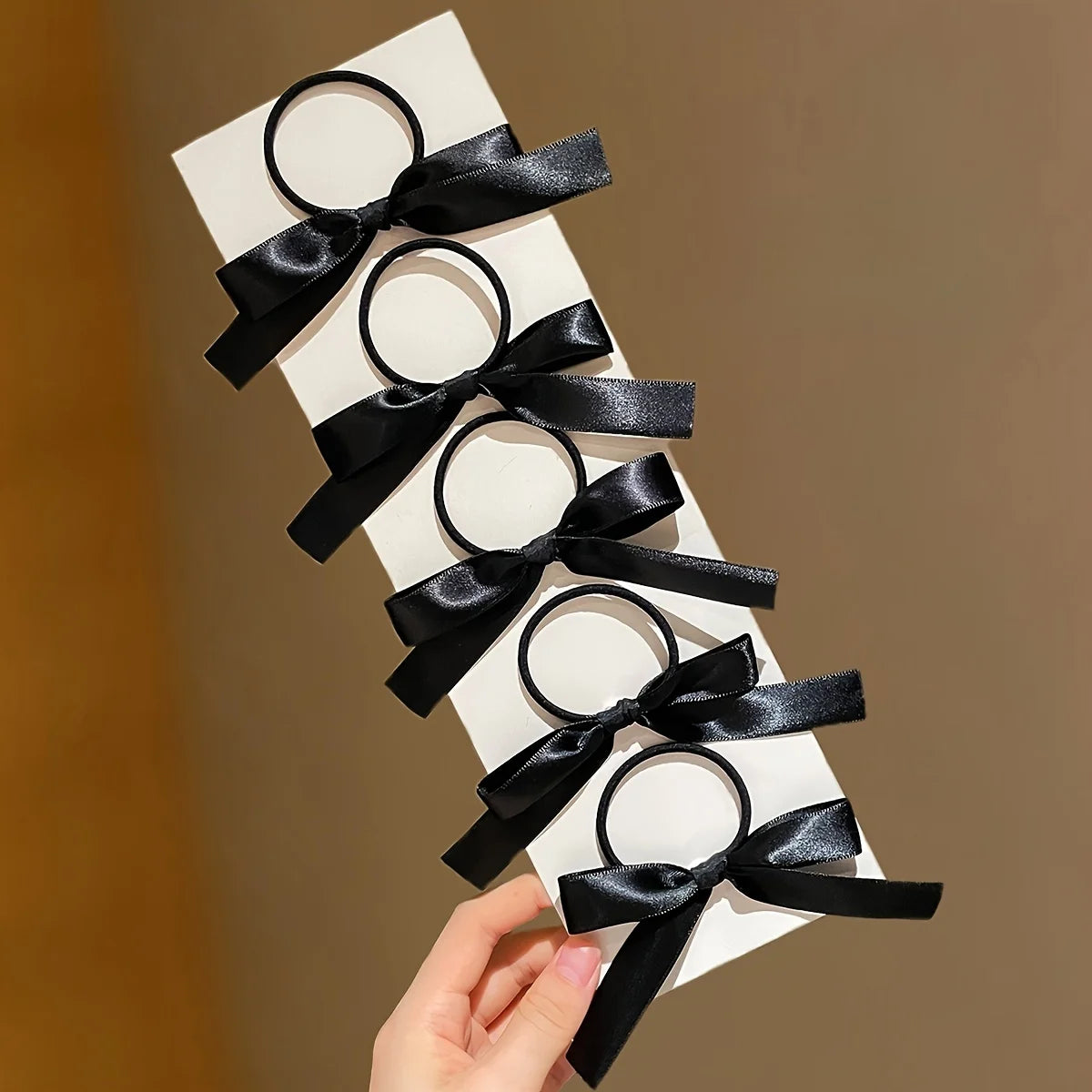 5PCS Women's Style, Fashionable and Cute, Black Bow Hair Tie, Suitable for Daily Use, Recommended Gift Hair Accessories
