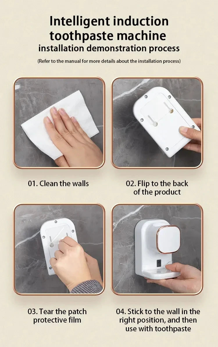 Smart 3 Mode Automatic Sensor Electric Toothpaste Dispenser Wall Mounted USB Removable Toothpaste Squeezer Bathroom Accessories
