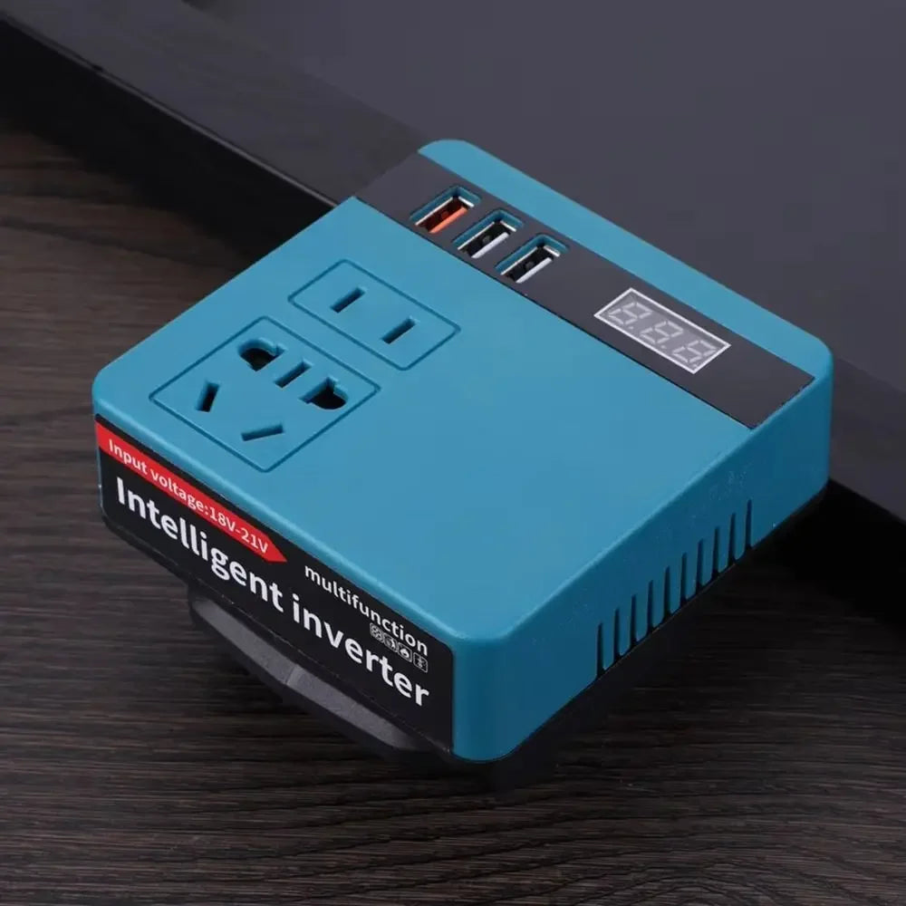 120W Lithium Battery Inverter 3 USB Ports High Power Battery Inverter Multifunction DC 21V To 220V Inverter Adapter for Makita