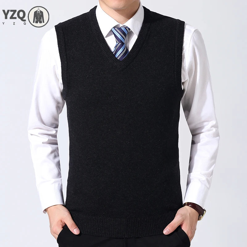 Men's Casual Sweater Vest Warm and Comfortable Vest in Autumn and Winter
