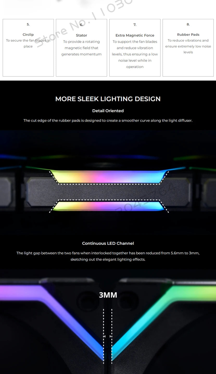 LIAN LI UNI FAN SL V2 SL120V2 Reverse Blade 10% Performence Upgraded Version RGB Fan, Single Pack, Black/White
