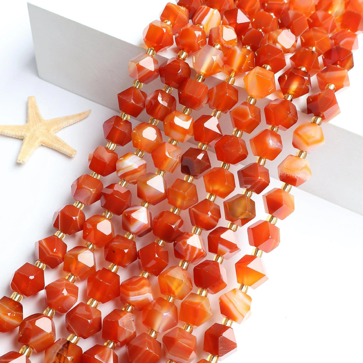 New 10MM Faceted Natural Stone Amazonite Tiger Eye Crystal Octagonal Beads DIY Jewelry Making Bracelet Necklace Wholesale