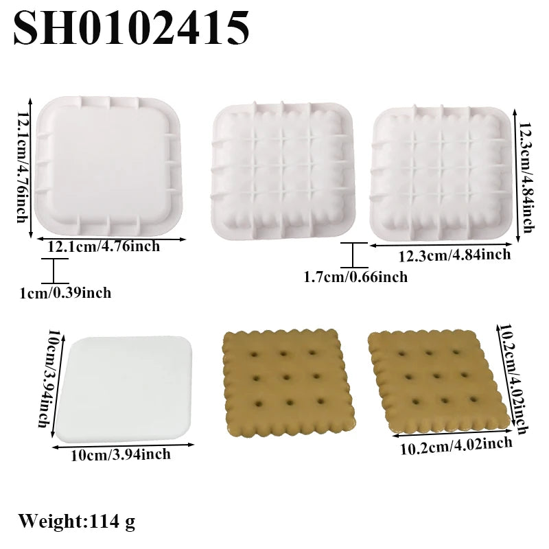 Moldes de silicone para bolachas, chocolates ou bolos em forma de coração, quadrado ou retangular, utensílios de cozinha para pastelaria e sobremesas