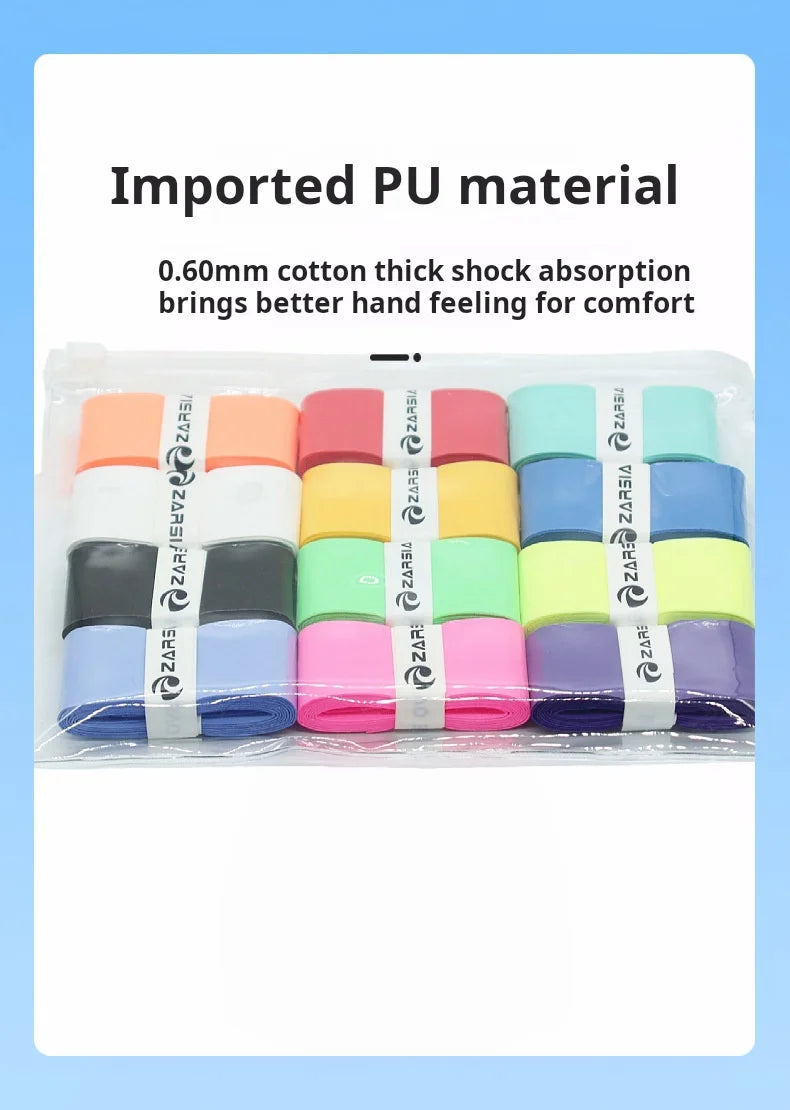 12pcs New Style Laminated Sticky Tennis Badminton Racket Overgrip Fishing Rod Wrapping Tape Quick-drying Breathable