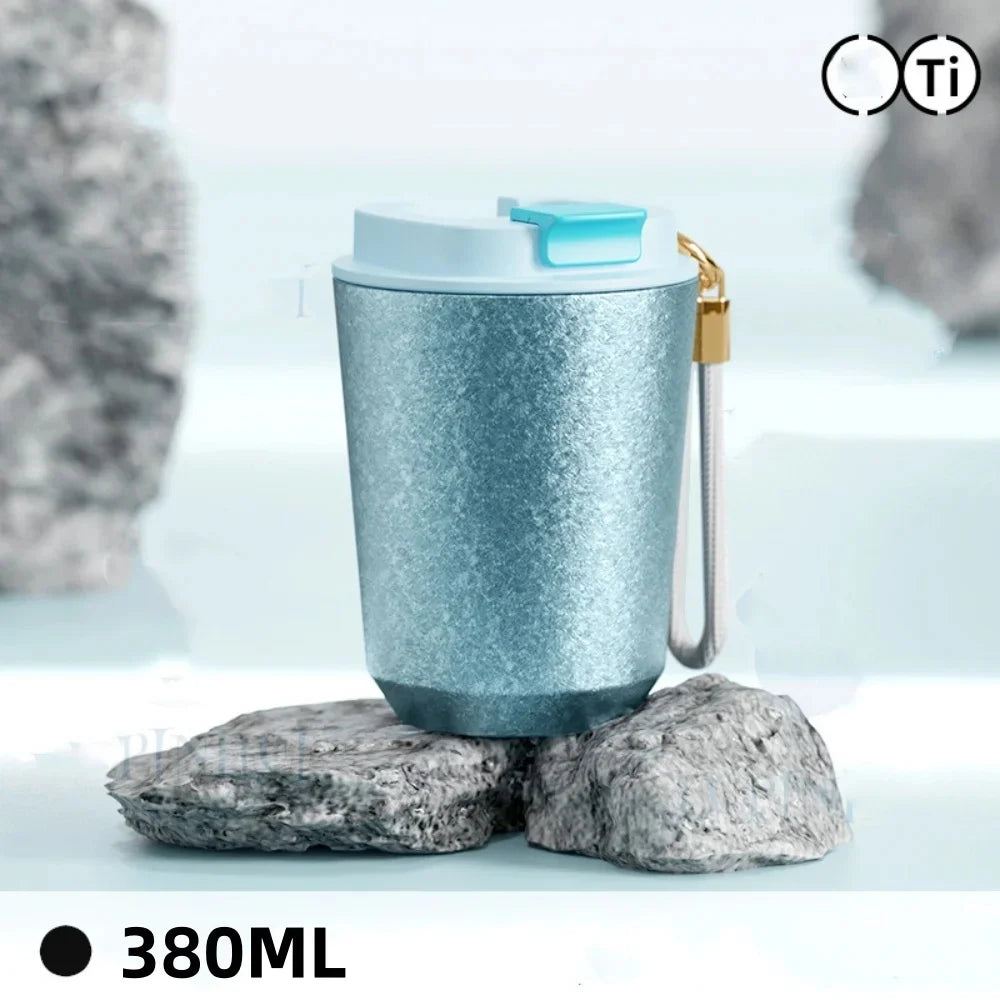 Titanium Liner Travel Coffee Mug Tumbler with Lid Reusable Insulated Thermal Cup Keep Cold Hot